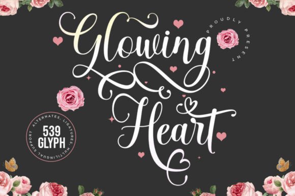 Glowing Heart: A Modern Calligraphic Font for Elegant Design