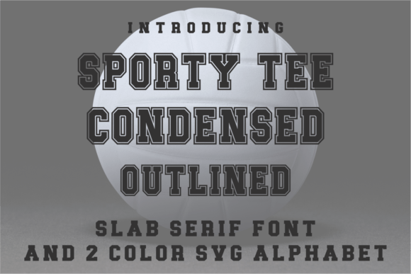 Powerful Sport Typography: The Sporty Tee Condensed Outlined Typeface